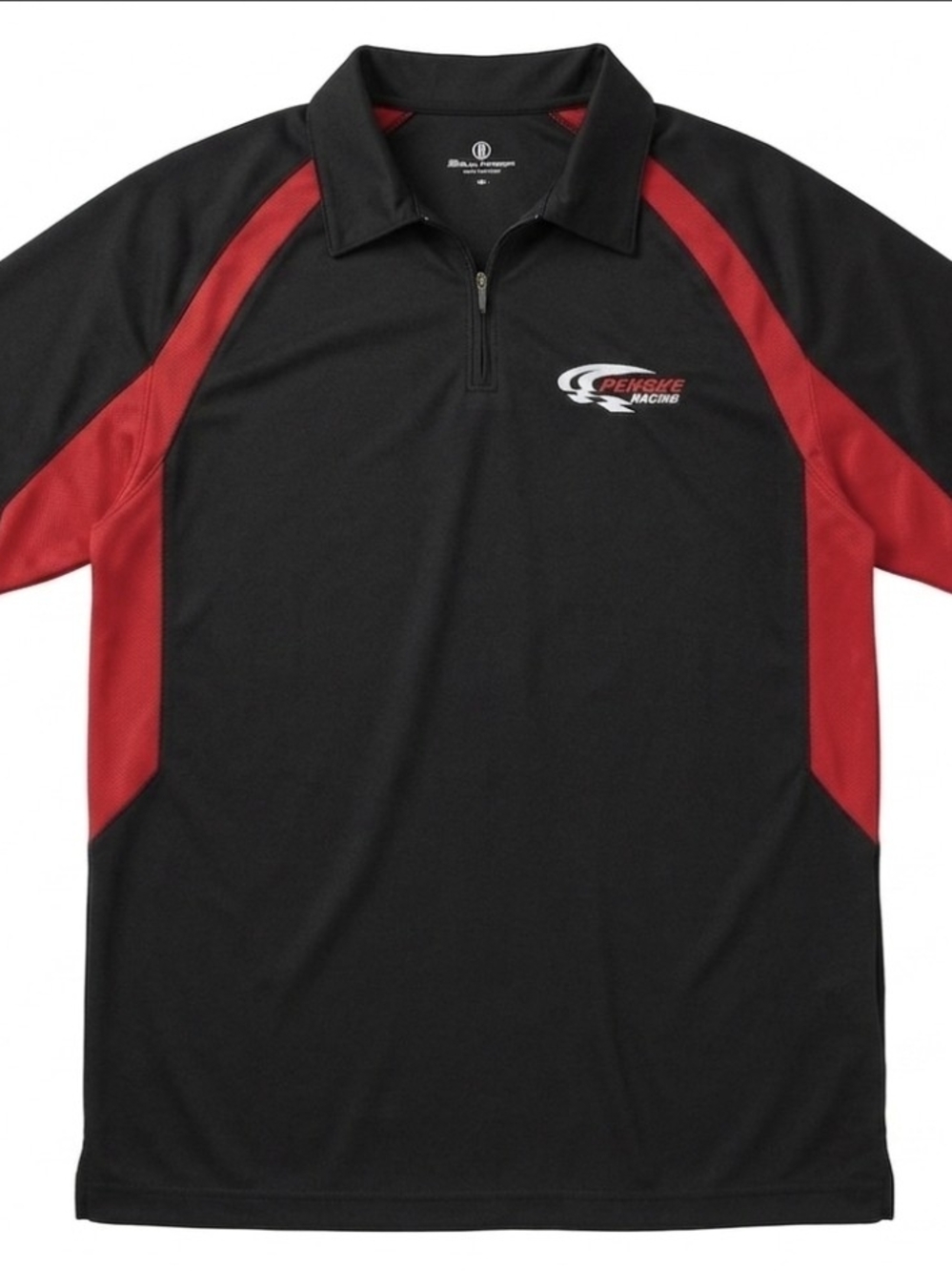 Penske Racing Black & Red Half-Zip Polo